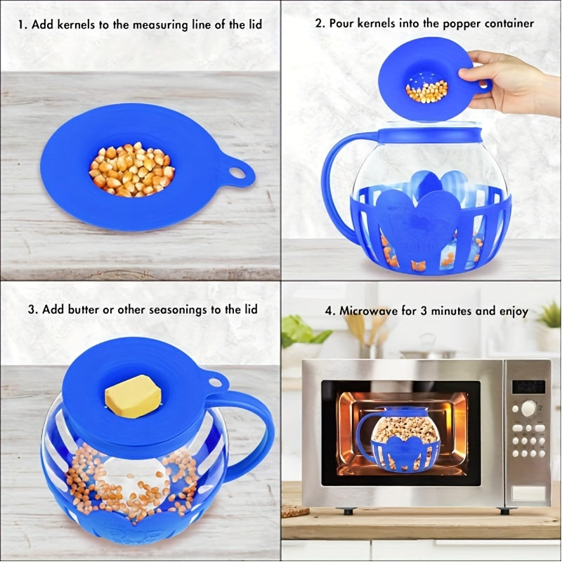 Microwave Popcorn Maker Glass Quart-3
