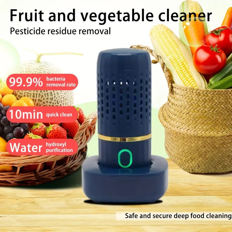 Fruit and Vegetable Purifier - OH-Ion Capsule: Fast, Portable, and Wireless- Blue-1