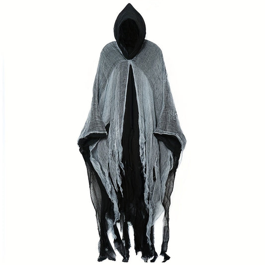 Skeleton Halloween Cloak with Hood-0