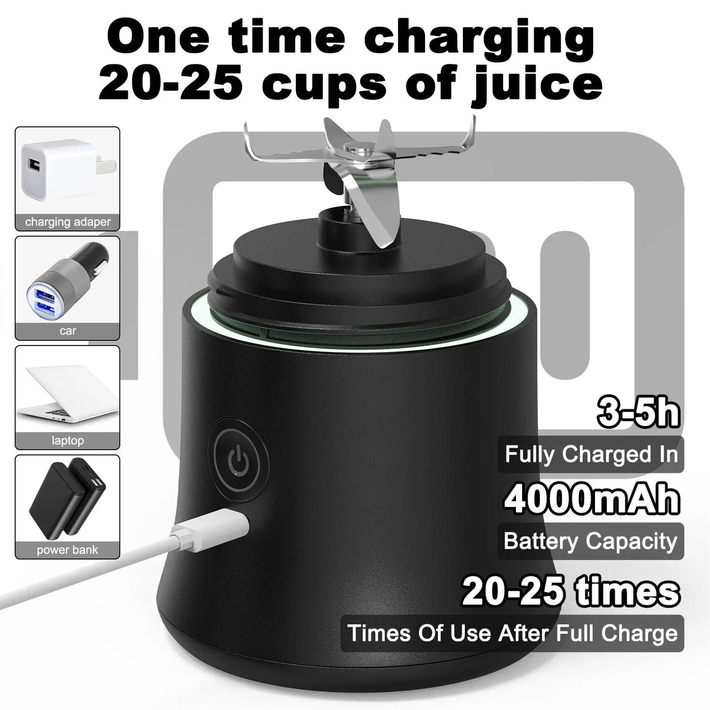 Portable Electric Juicer Rechargeable Mini Blender-2