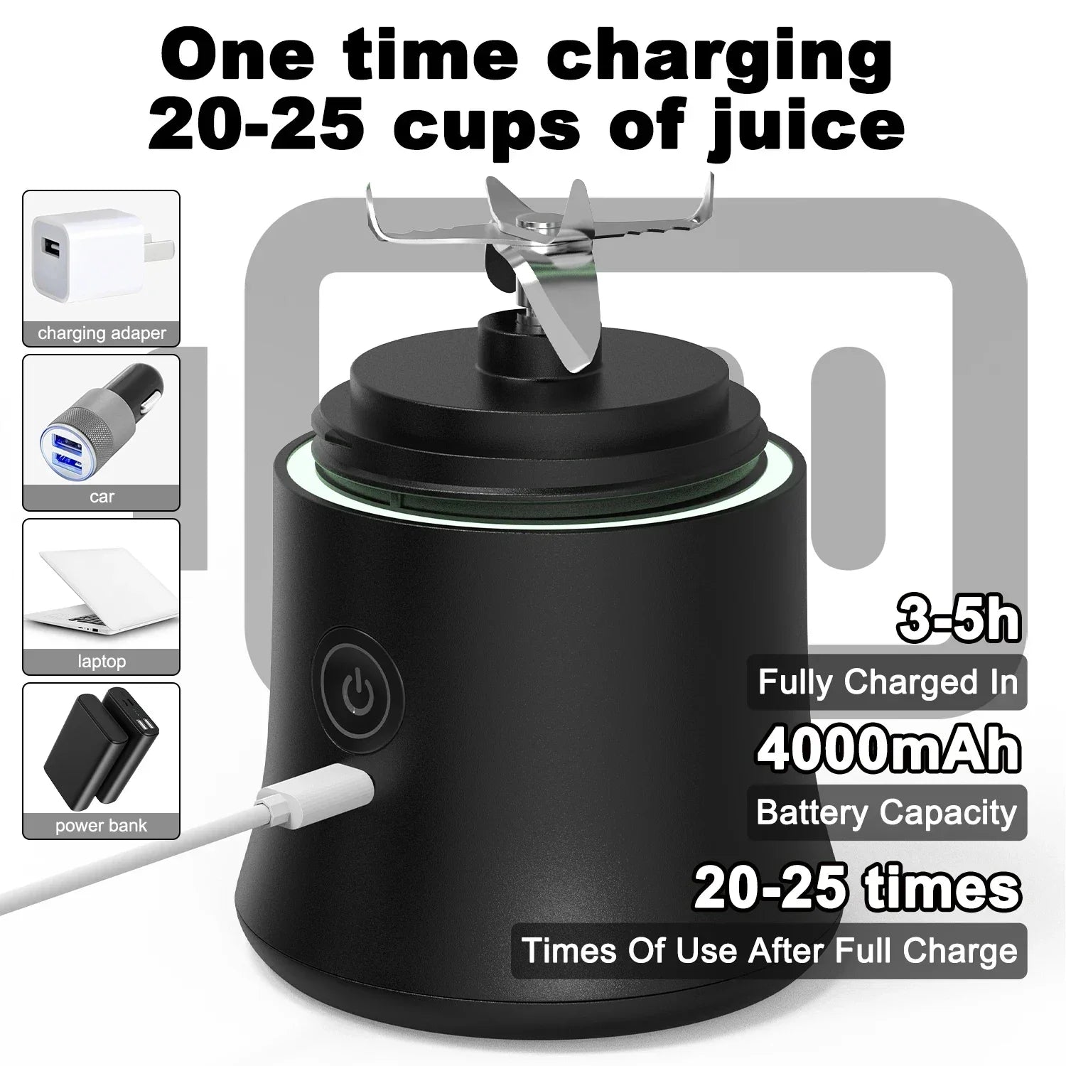Portable Electric Juicer Rechargeable Mini Blender-2