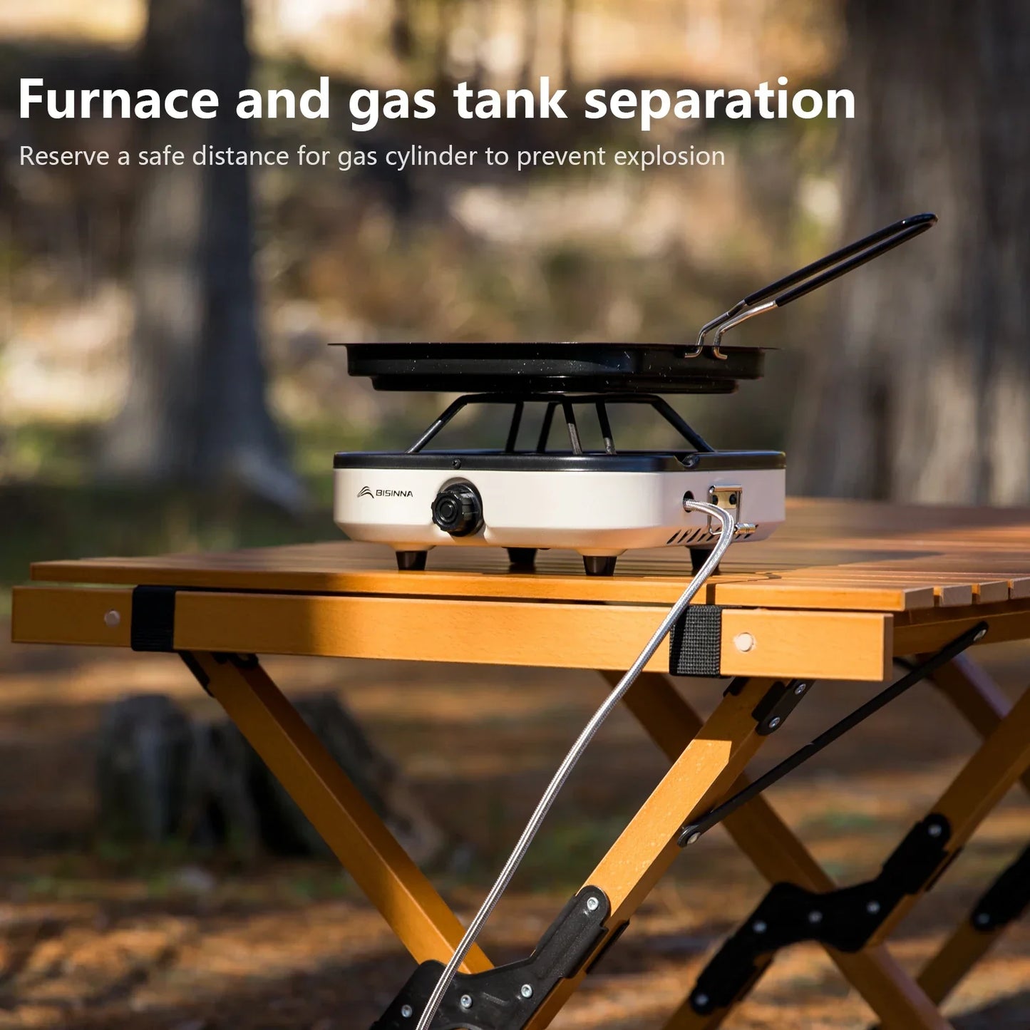 3500W Split Camping Gas Stove High Firepower Cassette Burner White-3